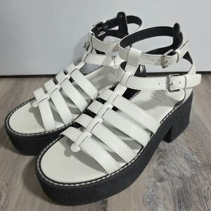 OASIS SOCIETY Lindsey Platform Gladiator Style White Sandal Size 8 New In Box